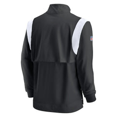 Las Vegas Raiders Sideline Coach Chevron Lockup Quarter-Zip Long Sleeve Top Black
