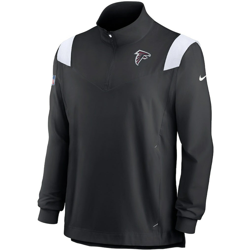 Atlanta Falcons Sideline Coach Chevron Lockup Quarter-Zip Long Sleeve Top Black/White