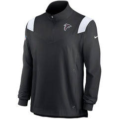 Atlanta Falcons Sideline Coach Chevron Lockup Quarter-Zip Long Sleeve Top Black/White