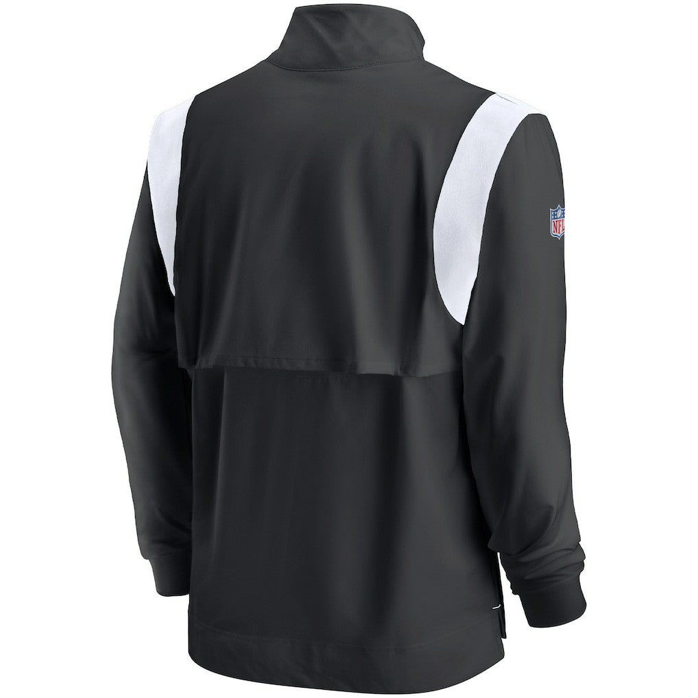 Atlanta Falcons Sideline Coach Chevron Lockup Quarter-Zip Long Sleeve Top Black/White