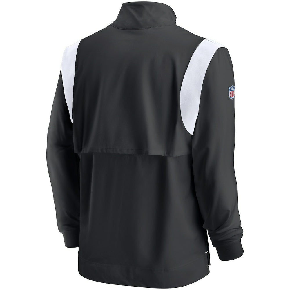Atlanta Falcons Sideline Coach Chevron Lockup Quarter-Zip Long Sleeve Top Black/White