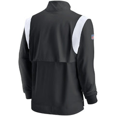 Atlanta Falcons Sideline Coach Chevron Lockup Quarter-Zip Long Sleeve Top Black/White
