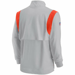 Cleveland Browns Sideline Coach Chevron Lockup Quarter-Zip Long Sleeve Top Gray