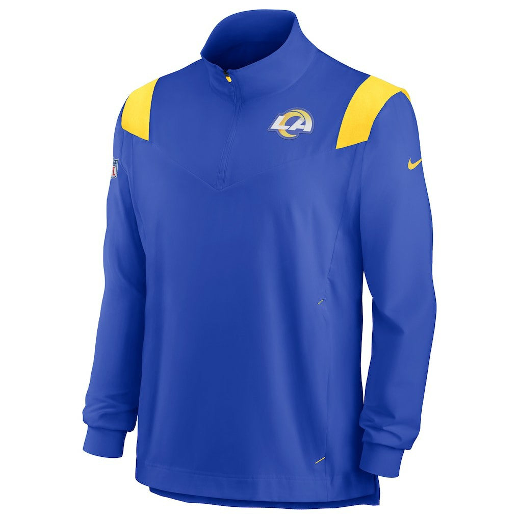 Los Angeles Rams Sideline Coach Chevron Lockup Quarter-Zip Long Sleeve Top Royal