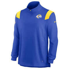 Los Angeles Rams Sideline Coach Chevron Lockup Quarter-Zip Long Sleeve Top Royal