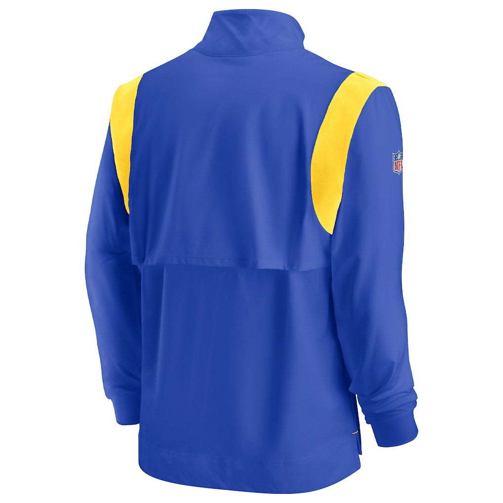 Los Angeles Rams Sideline Coach Chevron Lockup Quarter-Zip Long Sleeve Top Royal