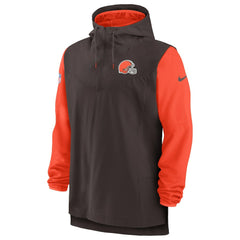 Cleveland Browns Sideline Player Quarter-Zip Hoodie Brown/Orange