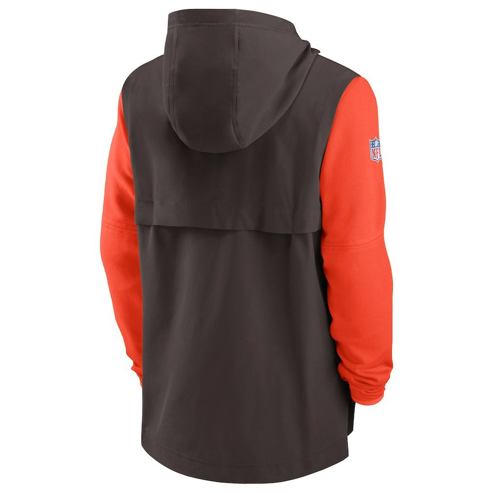 Cleveland Browns Sideline Player Quarter-Zip Hoodie Brown/Orange