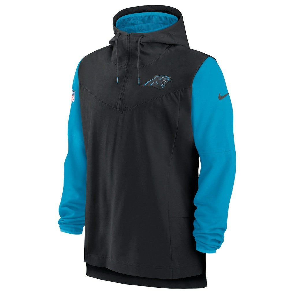 Carolina Panthers Sideline Player Quarter-Zip Hoodie Black/Blue