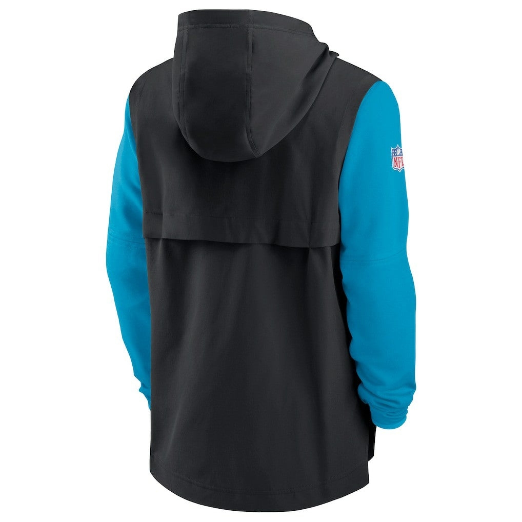 Carolina Panthers Sideline Player Quarter-Zip Hoodie Black/Blue
