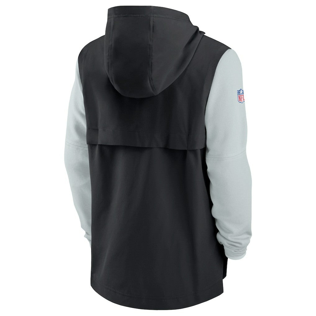 Las Vegas Raiders Sideline Player Quarter-Zip Hoodie Jacket Black/Silver