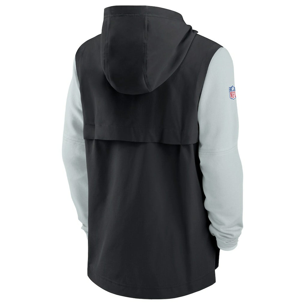 Las Vegas Raiders Sideline Player Quarter-Zip Hoodie Jacket Black/Silver