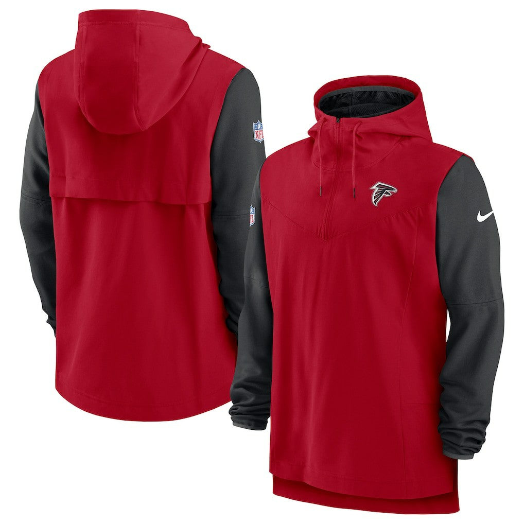 Atlanta Falcons Sideline Player Quarter-Zip Hoodie Red/Black