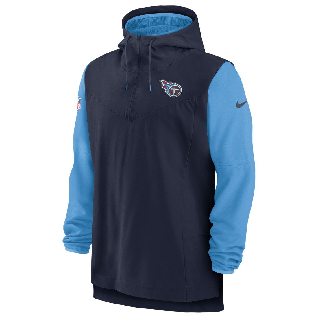 Tennessee Titans Sideline Player Quarter-Zip Hoodie Navy/Light Blue