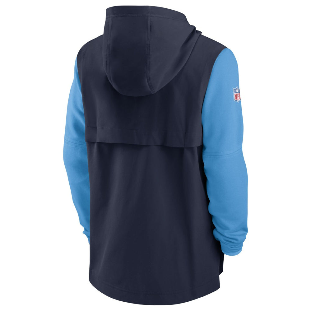 Tennessee Titans Sideline Player Quarter-Zip Hoodie Navy/Light Blue