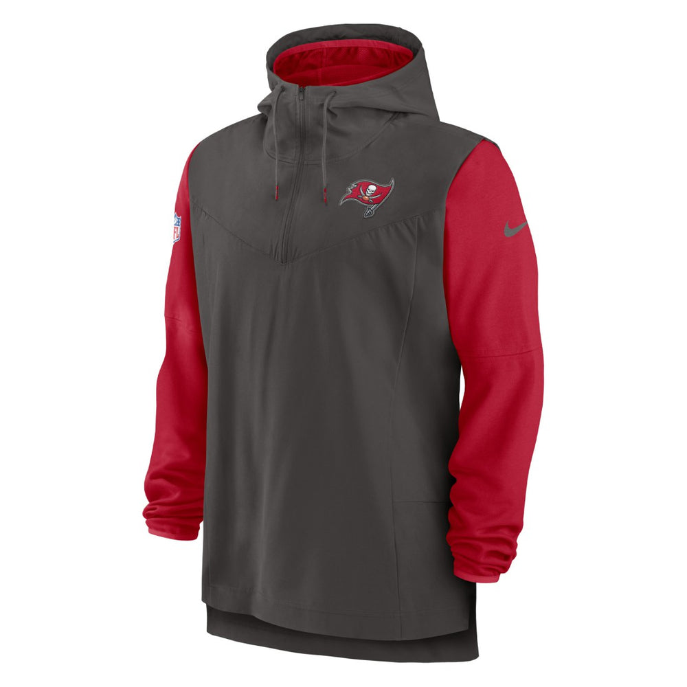 Tampa Bay Buccaneers Sideline Player Quarter-Zip Hoodie Pewter/Red