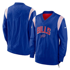 Buffalo Bills Sideline Athletic Stack V-Neck Pullover Windshirt Jacket Royal