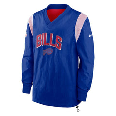 Buffalo Bills Sideline Athletic Stack V-Neck Pullover Windshirt Jacket Royal