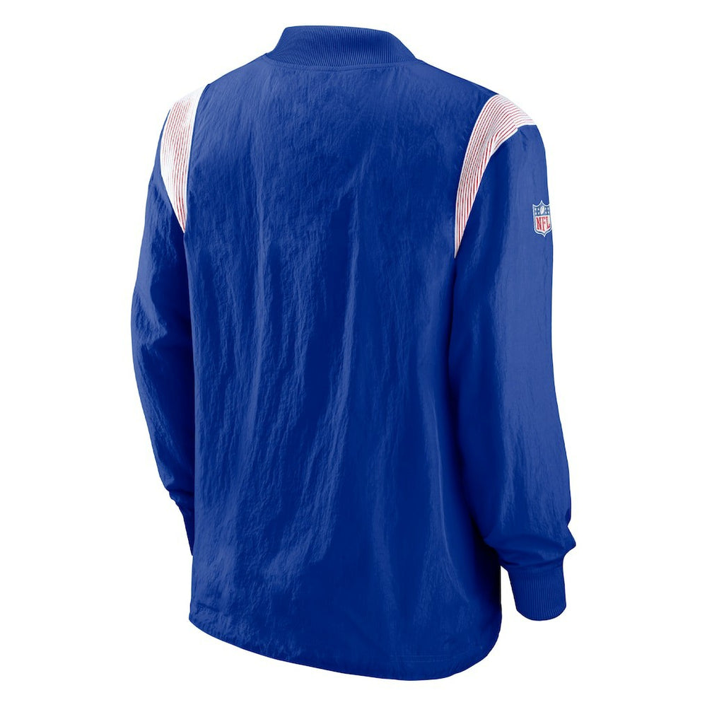 Buffalo Bills Sideline Athletic Stack V-Neck Pullover Windshirt Jacket Royal
