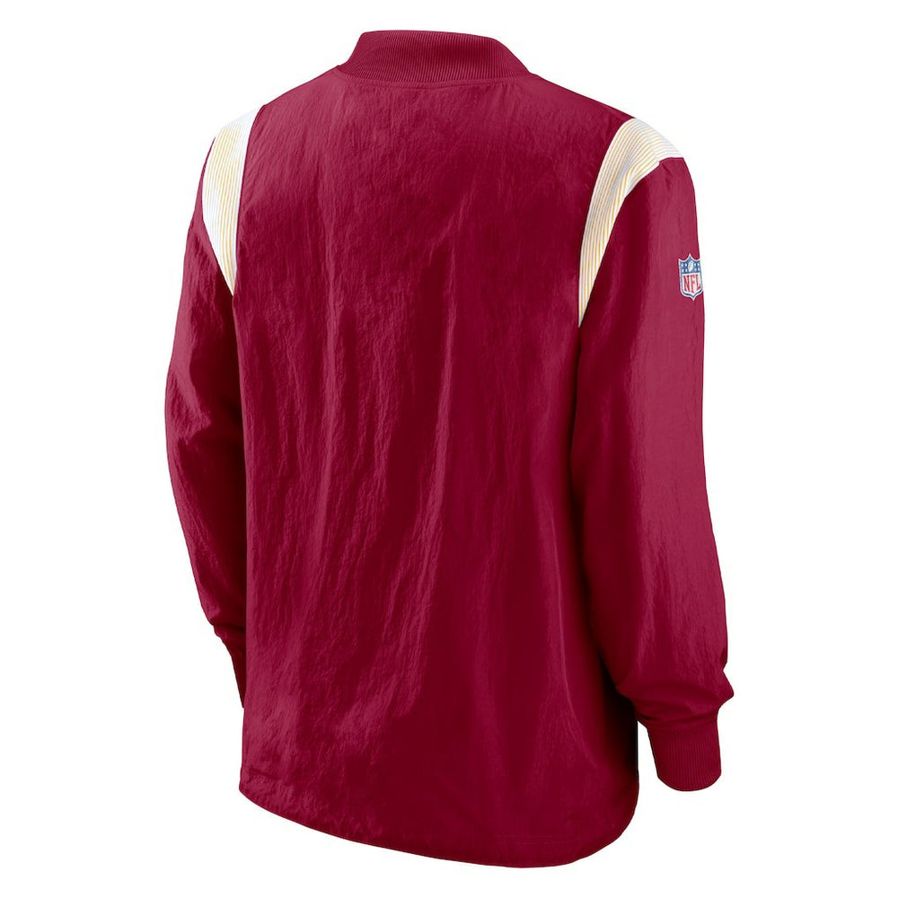 Washington Commanders Sideline Athletic Stack V-Neck Pullover Windshirt Jacket Burgundy