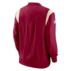 Washington Commanders Sideline Athletic Stack V-Neck Pullover Windshirt Jacket Burgundy