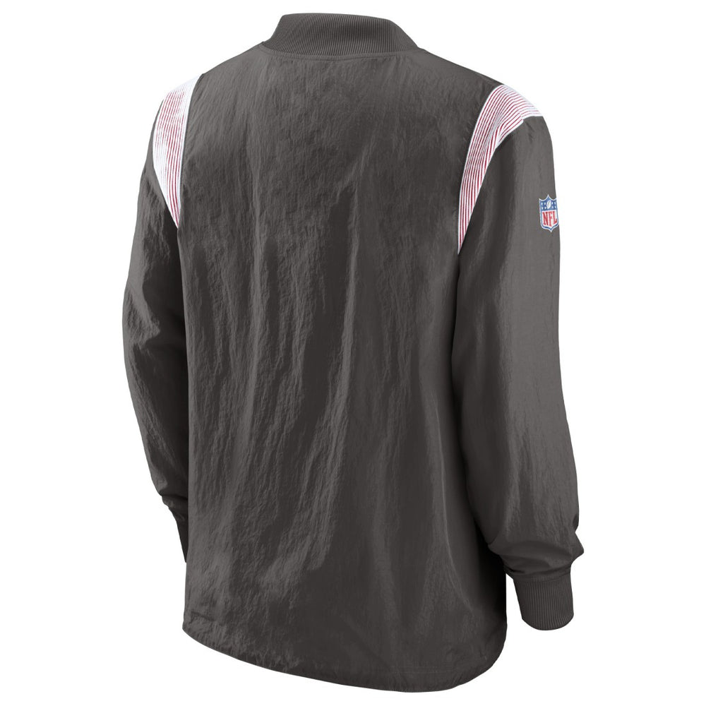 Tampa Bay Buccaneers Sideline Athletic Stack V-Neck Pullover Windshirt Jacket Pewter