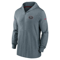 San Francisco 49ers Sideline Team Pop Full-Zip Hoodie Jacket Heather Gray