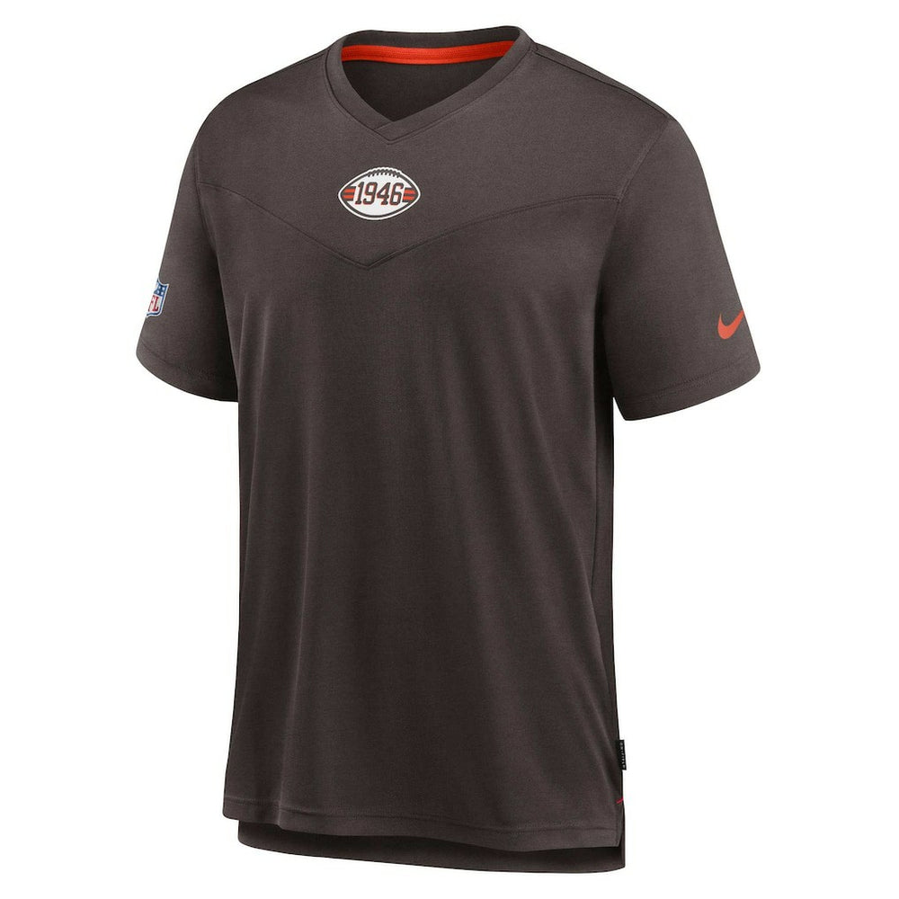 Cleveland Browns Sideline Coaches Vintage Chevron Performance V-Neck T-Shirt Brown