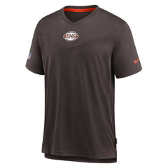 Cleveland Browns Sideline Coaches Vintage Chevron Performance V-Neck T-Shirt Brown