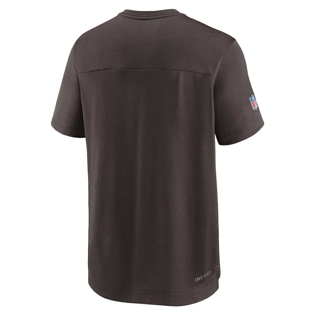 Cleveland Browns Sideline Coaches Vintage Chevron Performance V-Neck T-Shirt Brown