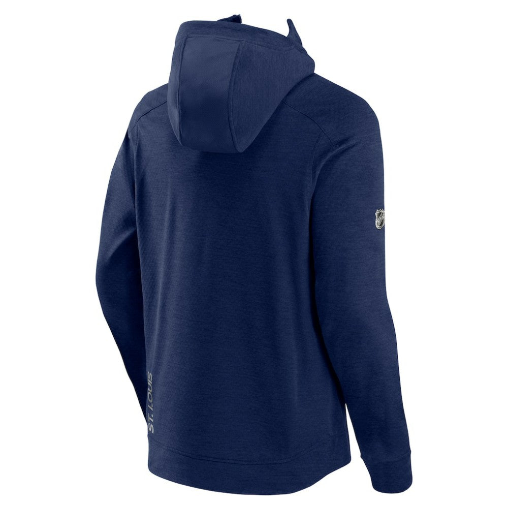 NHL St. Louis Blues Fanatics Authentic Pro Road Tech Lightweight Full-Zip Hoodie Jacket - Navy