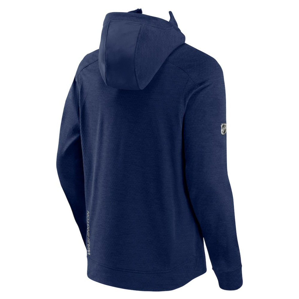 NHL Washington Capitals Fanatics Authentic Pro Road Tech Lightweight Full-Zip Hoodie Jacket - Heather Navy