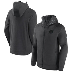 NHL New Jersey Devils Fanatics Authentic Pro Road Tech Lightweight Full-Zip Hoodie Jacket - Charcoal