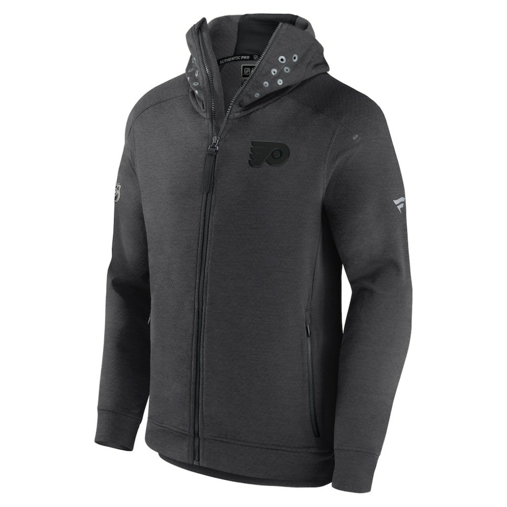 NHL Philadelphia Flyers Fanatics Authentic Pro Road Tech Lightweight Full-Zip Hoodie Jacket - Charcoal