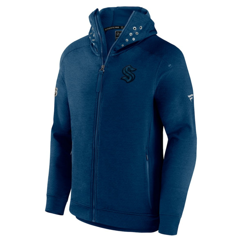 NHL Seattle Kraken Fanatics Authentic Pro Road Tech Lightweight Full-Zip Hoodie Jacket - Navy