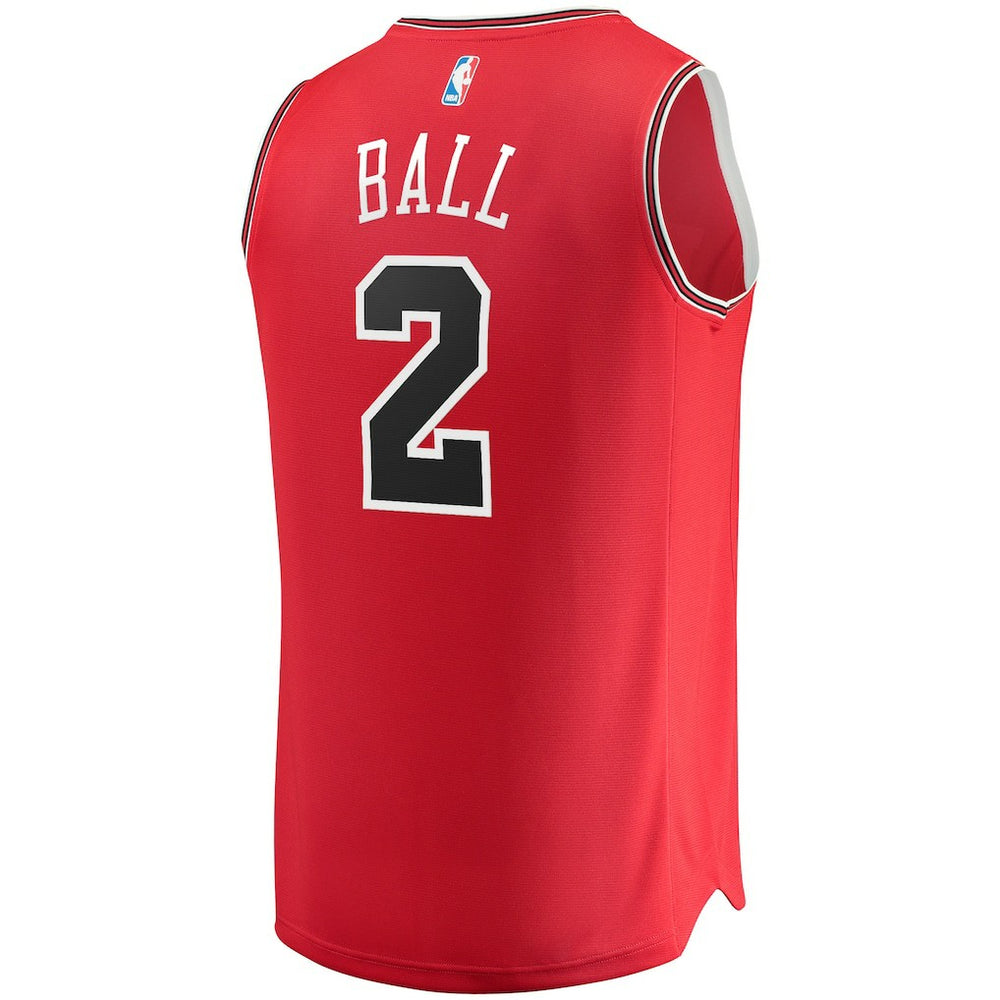 Lonzo Ball Chicago Bulls Youth Fast Break Road Replica Jersey Icon Editi- Red