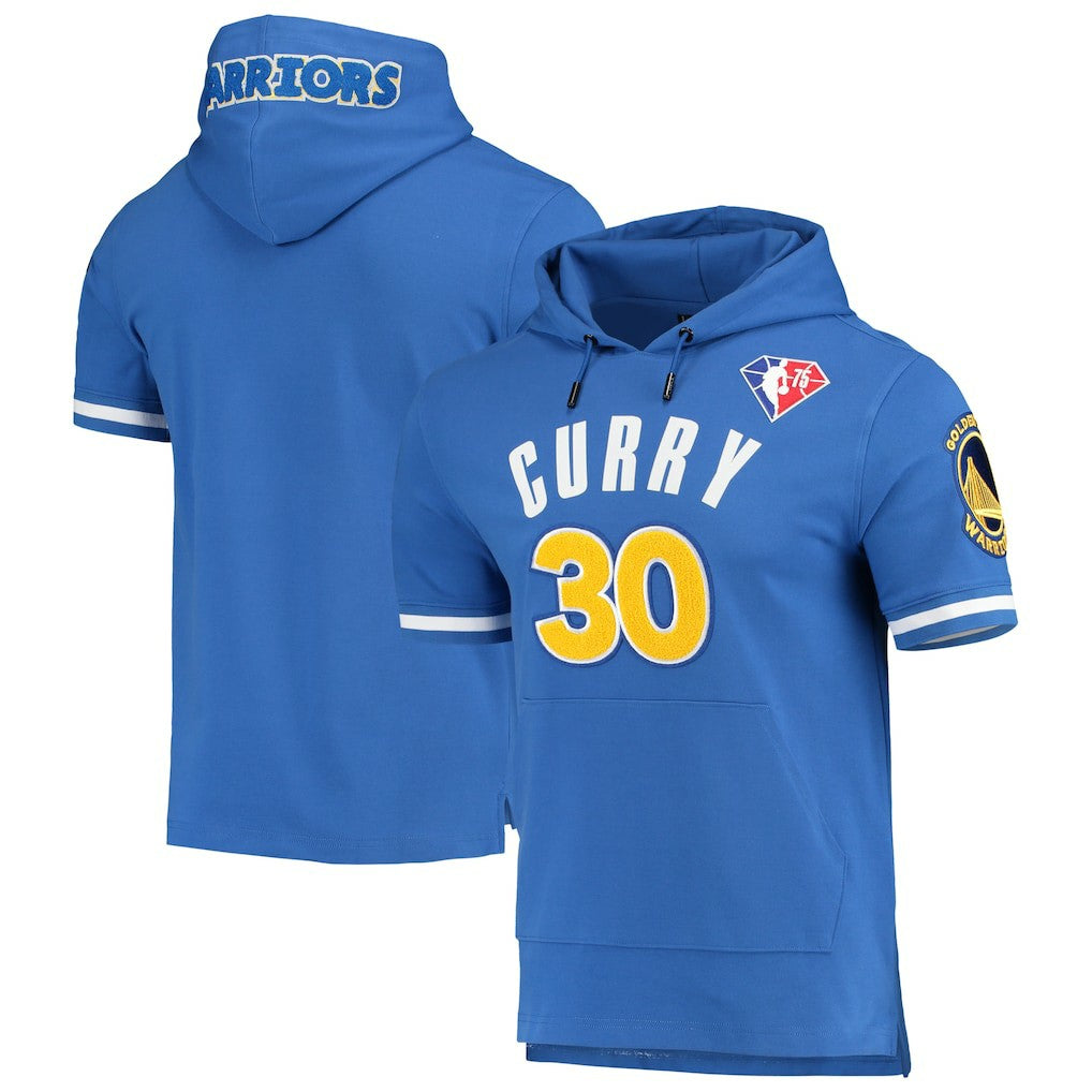 Stephen Curry Golden State Warriors Pro Standard Name & Number Short Sleeve Pullover Hoodie Royal