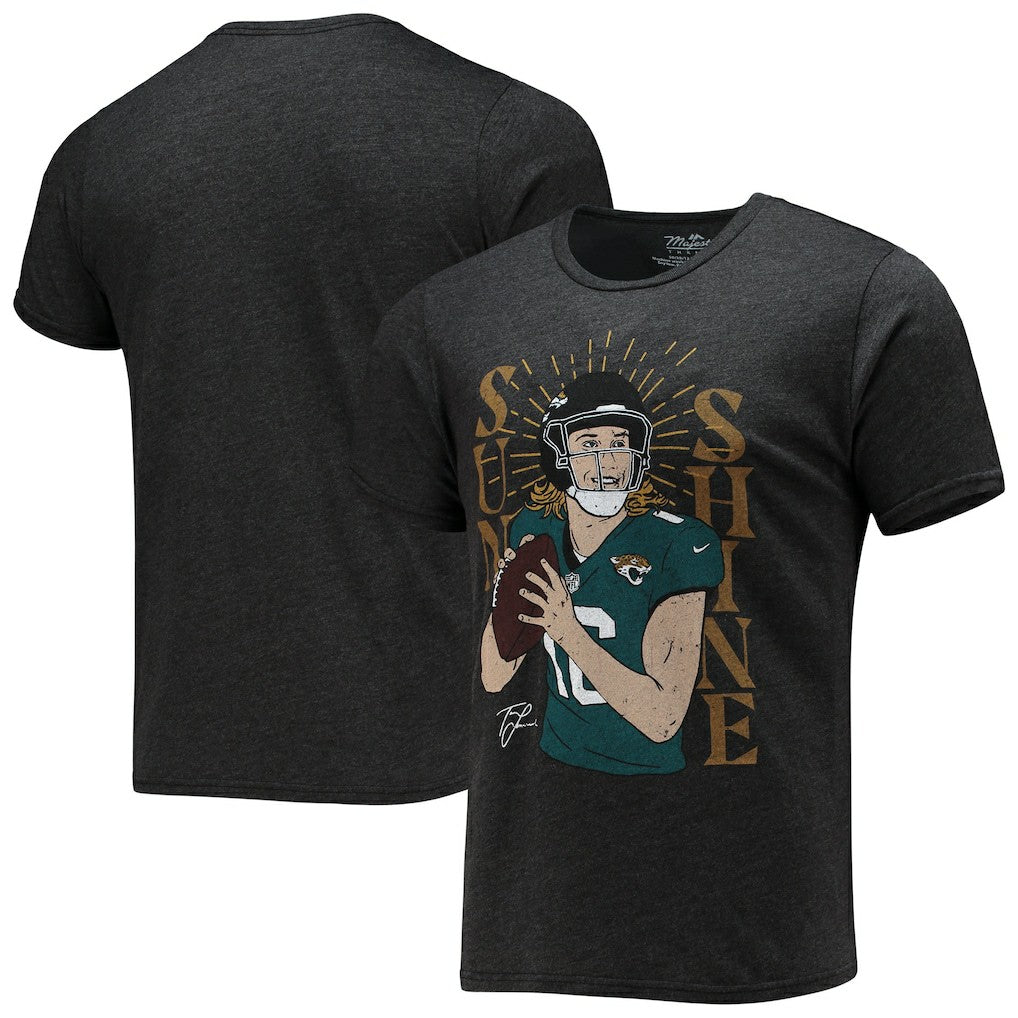 Trevor Lawrence Jacksonville Jaguars Majestic Threads Tri-Blend Player Graphic T-Shirt Black