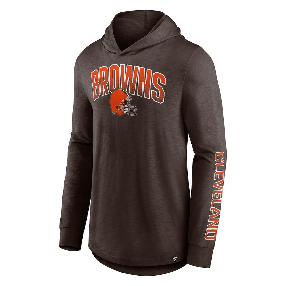 Cleveland Browns Front Runner Long Sleeve Hooded T-Shirt Brown