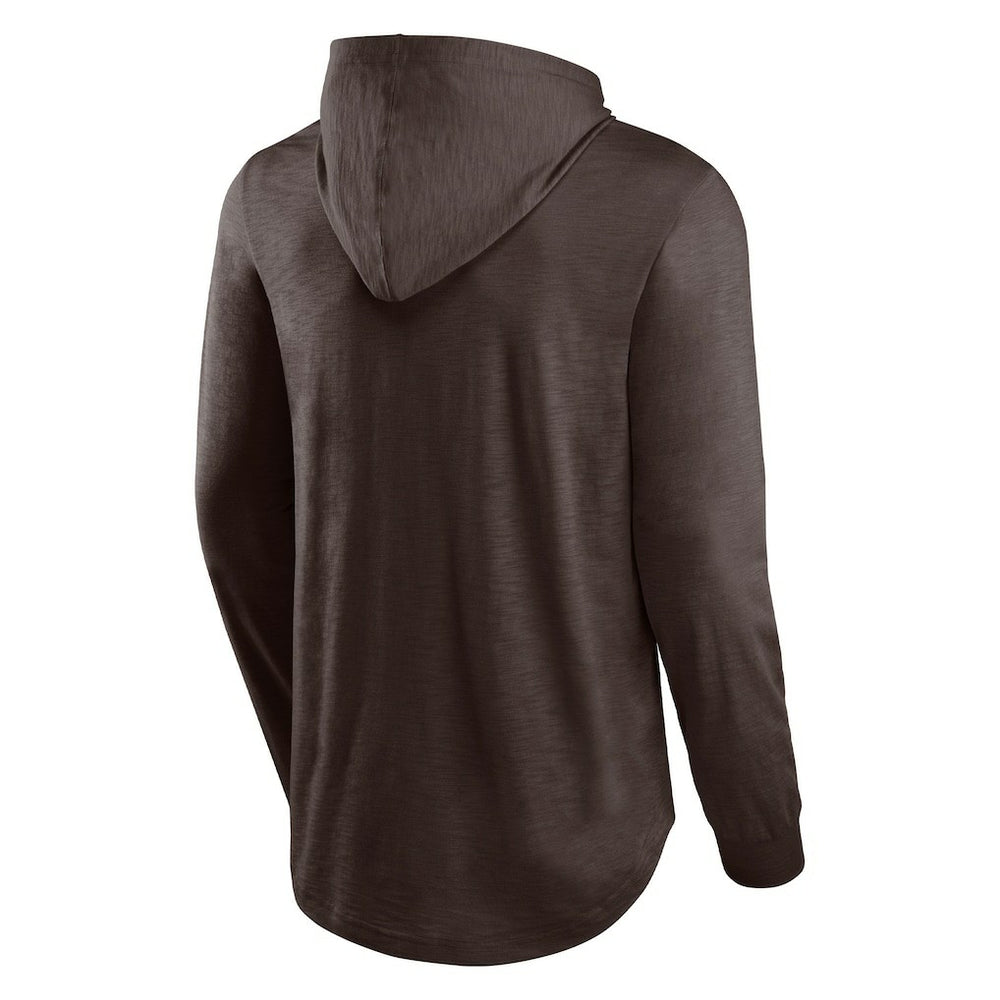Cleveland Browns Front Runner Long Sleeve Hooded T-Shirt Brown