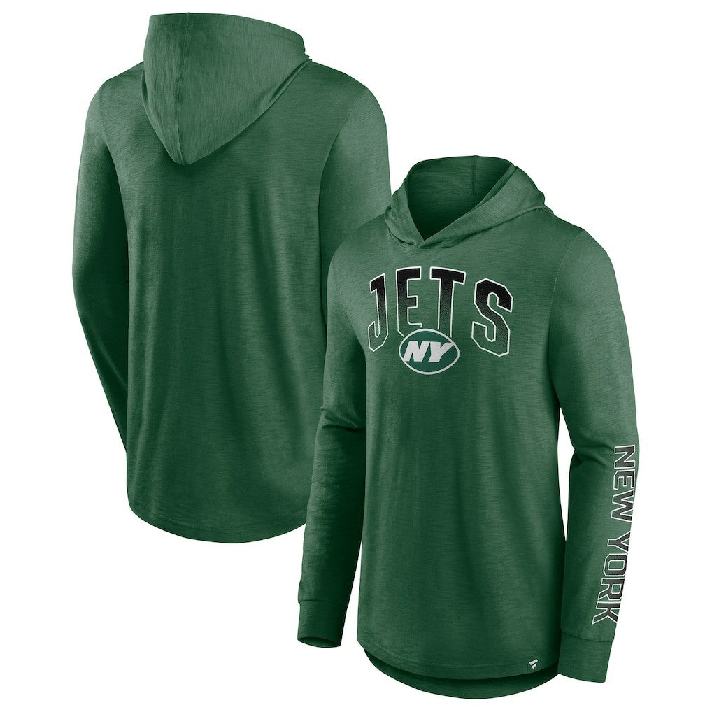 New York Jets Front Runner Long Sleeve Hooded T-Shirt Green