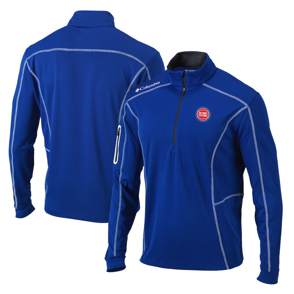 Detroit Pistons Shotgun Quarter-Zip Pullover Jacket Blue