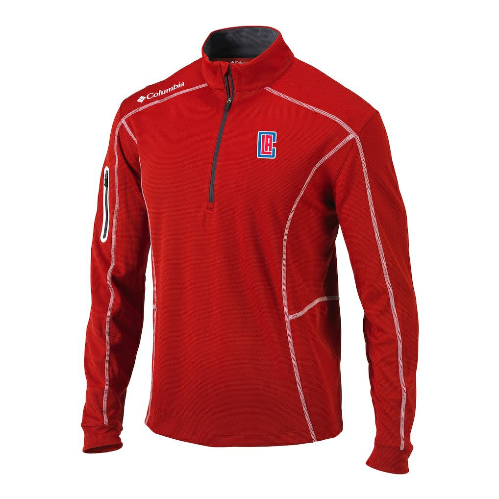 LA Clippers Shotgun Quarter-Zip Pullover Jacket Red