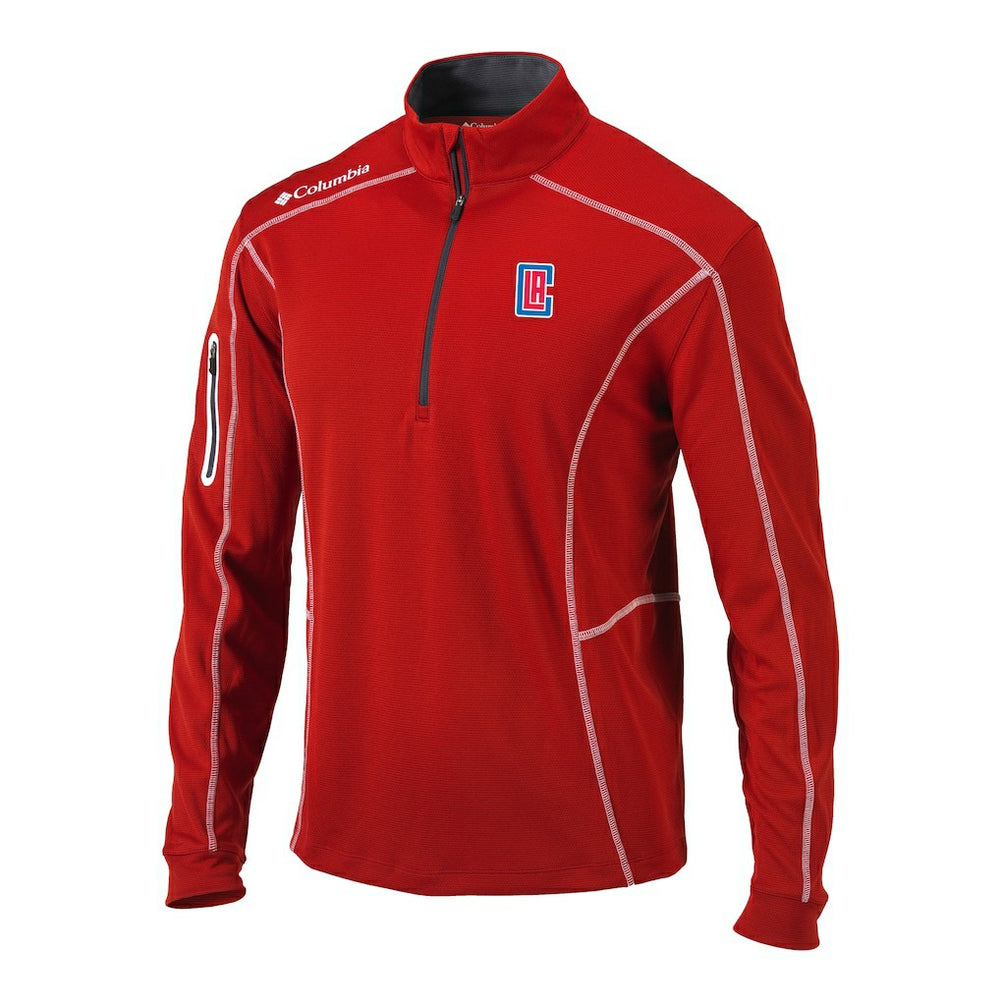 LA Clippers Shotgun Quarter-Zip Pullover Jacket Red
