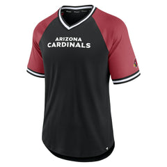 Arizona Cardinals Second Wind Raglan V-Neck T-Shirt Black/Cardinal