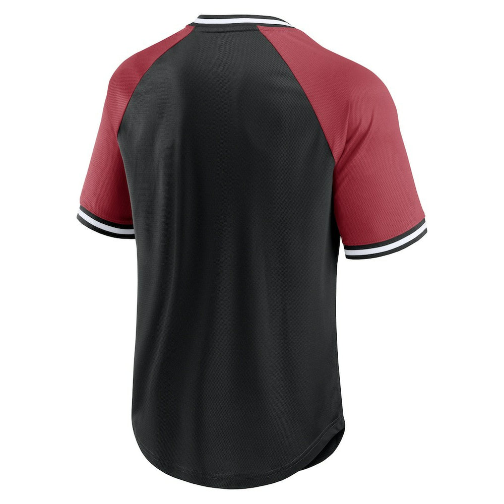 Arizona Cardinals Second Wind Raglan V-Neck T-Shirt Black/Cardinal