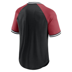Arizona Cardinals Second Wind Raglan V-Neck T-Shirt Black/Cardinal