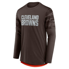 Cleveland Browns Square Off Long Sleeve T-Shirt Brown/Orange