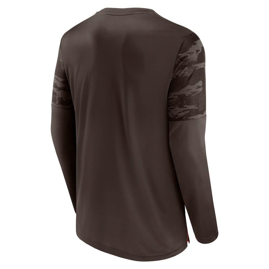 Cleveland Browns Square Off Long Sleeve T-Shirt Brown/Orange