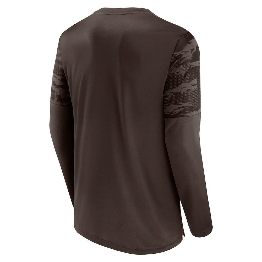 Cleveland Browns Square Off Long Sleeve T-Shirt Brown/Orange